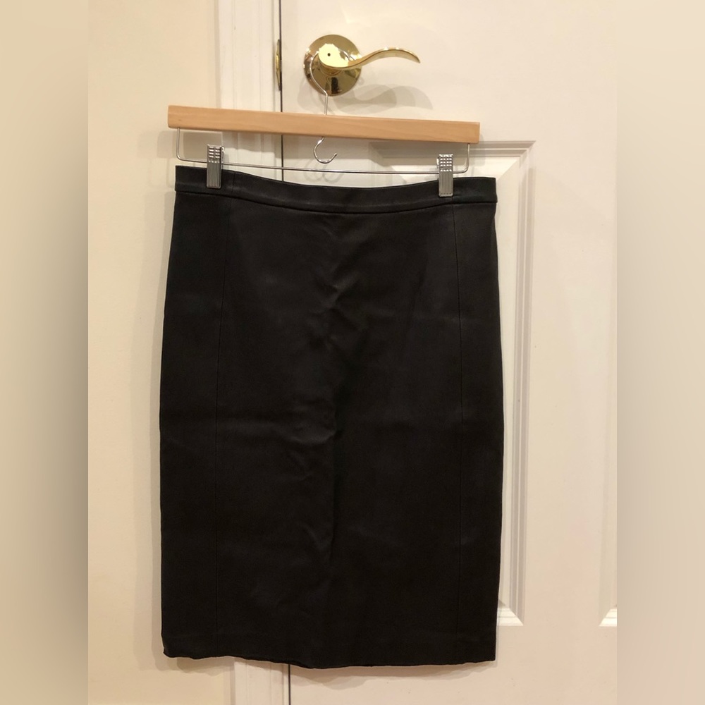 Vince black leather pencil skirt
